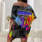 Prince Hall Freemasonry Off Shoulder Short Dress Colorful Graffiti Paint Splatter On Urban Stone Wall