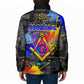 Prince Hall Freemasonry Padded Jacket Colorful Graffiti Paint Splatter On Urban Stone Wall