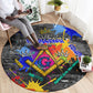 Prince Hall Freemasonry Round Carpet Colorful Graffiti Paint Splatter On Urban Stone Wall