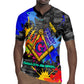 Prince Hall Freemasonry Rugby Jersey Colorful Graffiti Paint Splatter On Urban Stone Wall