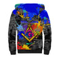 Prince Hall Freemasonry Sherpa Hoodie Colorful Graffiti Paint Splatter On Urban Stone Wall