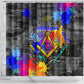 Prince Hall Freemasonry Shower Curtain Colorful Graffiti Paint Splatter On Urban Stone Wall