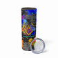 Prince Hall Freemasonry Skinny Tumbler Colorful Graffiti Paint Splatter On Urban Stone Wall