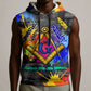Prince Hall Freemasonry Sleeveless Hoodie Colorful Graffiti Paint Splatter On Urban Stone Wall