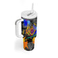 Prince Hall Freemasonry Tumbler With Handle Colorful Graffiti Paint Splatter On Urban Stone Wall
