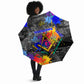 Prince Hall Freemasonry Umbrella Colorful Graffiti Paint Splatter On Urban Stone Wall