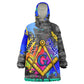 Prince Hall Freemasonry Wearable Blanket Hoodie Colorful Graffiti Paint Splatter On Urban Stone Wall