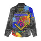 Prince Hall Freemasonry Women Casual Shirt Colorful Graffiti Paint Splatter On Urban Stone Wall