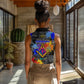 Prince Hall Freemasonry Women Sleeveless Polo Shirt Colorful Graffiti Paint Splatter On Urban Stone Wall