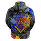 Prince Hall Freemasonry Zip Hoodie Colorful Graffiti Paint Splatter On Urban Stone Wall