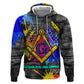 Prince Hall Freemasonry Zip Hoodie Colorful Graffiti Paint Splatter On Urban Stone Wall