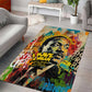 Martin Luther King Graffiti Afro Area Rug Colorful Spray Paint Quotes and Crown - African Pride