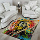 Martin Luther King Graffiti Afro Area Rug Colorful Spray Paint Quotes and Crown - African Pride