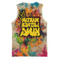 Martin Luther King Graffiti Afro Basketball Jersey Colorful Spray Paint Quotes and Crown - African Pride