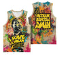 Martin Luther King Graffiti Afro Basketball Jersey Colorful Spray Paint Quotes and Crown - African Pride