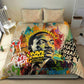 Martin Luther King Graffiti Afro Bedding Set Colorful Spray Paint Quotes and Crown - African Pride