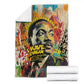 Martin Luther King Graffiti Afro Blanket Colorful Spray Paint Quotes and Crown - African Pride