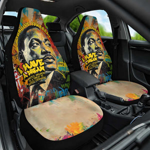 Martin Luther King Graffiti Afro Car Seat Cover Colorful Spray Paint Quotes and Crown - African Pride