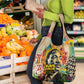 Martin Luther King Graffiti Afro Grocery Bag Colorful Spray Paint Quotes and Crown - African Pride