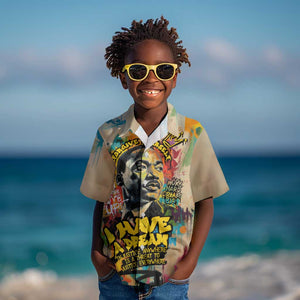 Martin Luther King Graffiti Afro Kid Hawaiian Shirt Colorful Spray Paint Quotes and Crown - African Pride