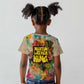 Martin Luther King Graffiti Afro Kid T shirt Colorful Spray Paint Quotes and Crown - African Pride