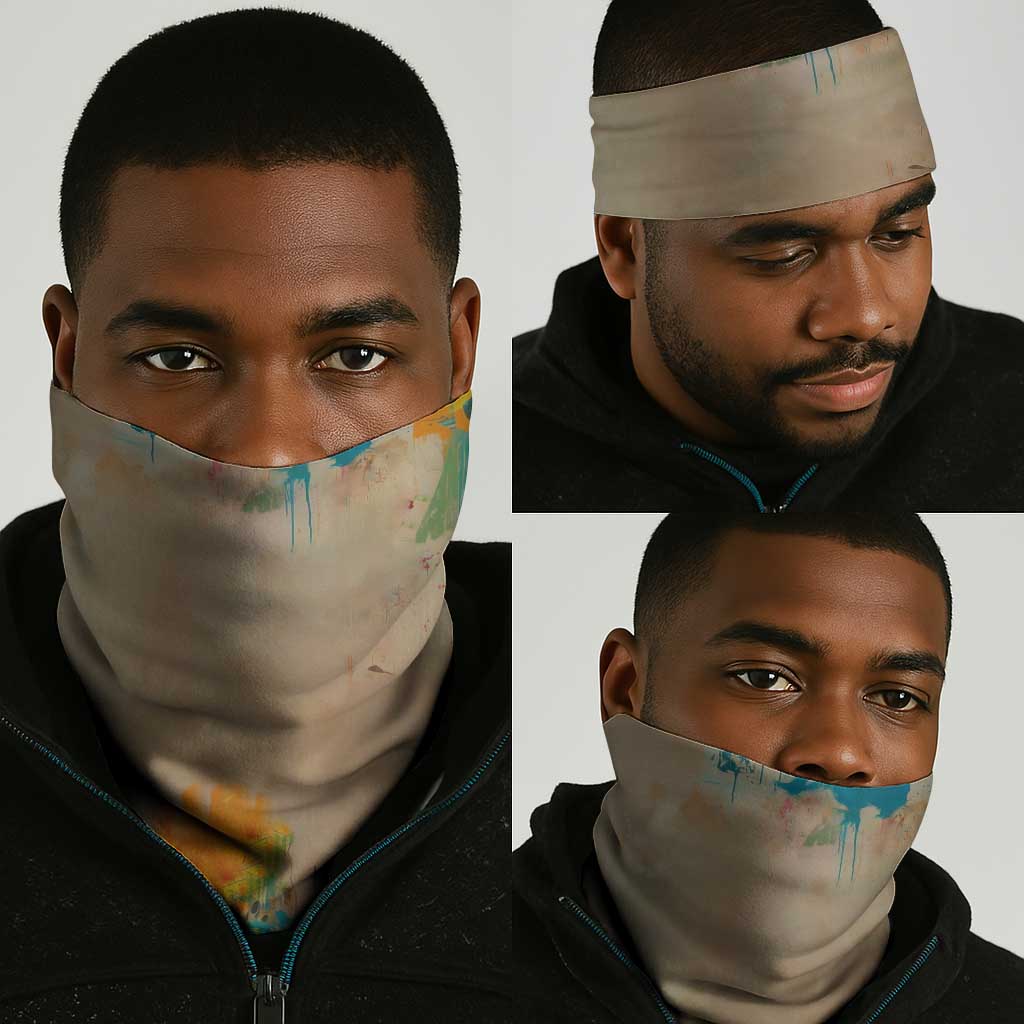 Martin Luther King Graffiti Afro Neck Gaiter Colorful Spray Paint Quotes and Crown - African Pride