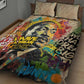 Martin Luther King Graffiti Afro Quilt Bed Set Colorful Spray Paint Quotes and Crown - African Pride