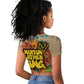 Martin Luther King Graffiti Afro Raglan Cropped T shirt Colorful Spray Paint Quotes and Crown - African Pride