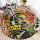 Martin Luther King Graffiti Afro Round Carpet Colorful Spray Paint Quotes and Crown - African Pride