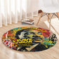 Martin Luther King Graffiti Afro Round Carpet Colorful Spray Paint Quotes and Crown - African Pride
