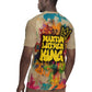 Martin Luther King Graffiti Afro Rugby Jersey Colorful Spray Paint Quotes and Crown - African Pride