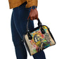 Martin Luther King Graffiti Afro Shoulder Handbag Colorful Spray Paint Quotes and Crown - African Pride