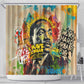 Martin Luther King Graffiti Afro Shower Curtain Colorful Spray Paint Quotes and Crown - African Pride