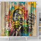 Martin Luther King Graffiti Afro Shower Curtain Colorful Spray Paint Quotes and Crown - African Pride