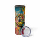 Martin Luther King Graffiti Afro Skinny Tumbler Colorful Spray Paint Quotes and Crown - African Pride