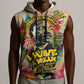 Martin Luther King Graffiti Afro Sleeveless Zip Hoodie Colorful Spray Paint Quotes and Crown - African Pride