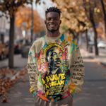Martin Luther King Graffiti Afro Sweatshirt Colorful Spray Paint Quotes and Crown - African Pride