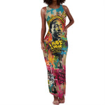 Martin Luther King Graffiti Afro Tank Maxi Dress Colorful Spray Paint Quotes and Crown - African Pride