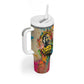Martin Luther King Graffiti Afro Tumbler With Handle Colorful Spray Paint Quotes and Crown - African Pride