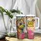 Martin Luther King Graffiti Afro Tumbler With Handle Colorful Spray Paint Quotes and Crown - African Pride