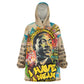 Martin Luther King Graffiti Afro Wearable Blanket Hoodie Colorful Spray Paint Quotes and Crown - African Pride