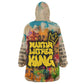 Martin Luther King Graffiti Afro Wearable Blanket Hoodie Colorful Spray Paint Quotes and Crown - African Pride