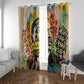 Martin Luther King Graffiti Afro Window Curtain Colorful Spray Paint Quotes and Crown - African Pride