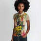 Martin Luther King Graffiti Afro Women Polo Shirt Colorful Spray Paint Quotes and Crown - African Pride