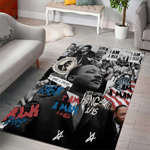 Martin Luther King Day Afro Area Rug Civil Rights Leader - Classic American Street Graffiti - African Pride