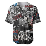 Martin Luther King Day Afro Baseball Jersey Civil Rights Leader - Classic American Street Graffiti - African Pride