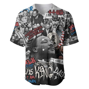 Martin Luther King Day Afro Baseball Jersey Civil Rights Leader - Classic American Street Graffiti - African Pride