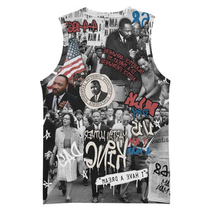 Martin Luther King Day Afro Basketball Jersey Civil Rights Leader - Classic American Street Graffiti - African Pride