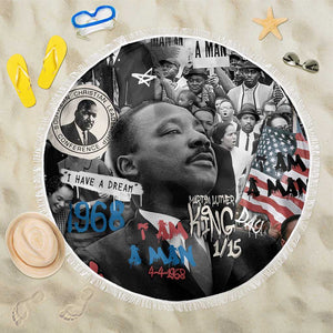 Martin Luther King Day Afro Beach Blanket Civil Rights Leader - Classic American Street Graffiti - African Pride