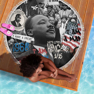 Martin Luther King Day Afro Beach Blanket Civil Rights Leader - Classic American Street Graffiti - African Pride